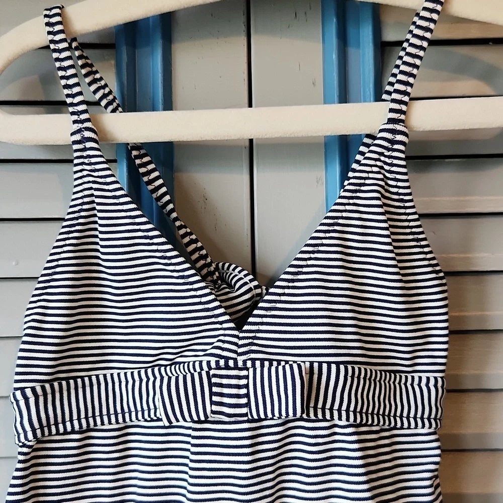 Jacadi Paris Navy & White Striped Swimsuit